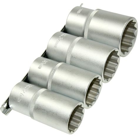 Vielzahn Stecknüsse lang 4-teilig 27 30 32 36 mm 1/2 Zoll mit Leiste