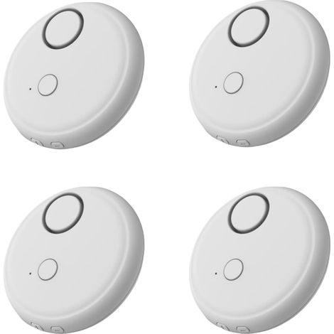 Lot de 4 alarmes à vibrations avec 5 niveaux de sensibilité 130 dB Sirène insonorisée Capteur de sécurité ajustable Mince Anti-effraction pour vitres Portes Coffres-forts Sans perçage (1/5)