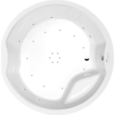 Baignoire balnéo ROYAL RONDE, 172x172x49cm, Highline Hydro-Air, chrome (1/4)