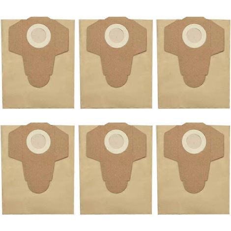 Lot de 6 sacs en papier de 20 L pour aspirateur eau et poussière Einhell BT-VC 1250S/INOX 1250S/TVC18/20 (accessoires inclus). (1/5)