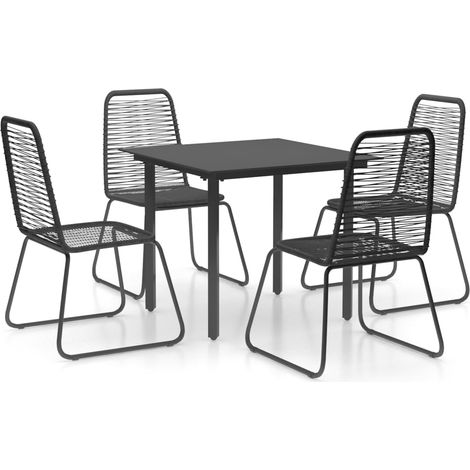 Maison Exclusive - Set da Pranzo da Giardino 5 pz in Rattan PVC Nero