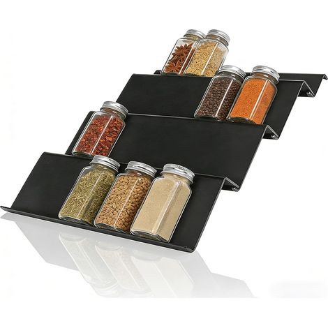 Rangement Epices Cuisine Tiroir, Organisateur Porte Épices, Rangement d'Épices Pour Cuisine, Insert De Tiroir à Épices, Ajustable Pour Placards Et Tiroirs, Pour Épices, Vitamines, Sans Bocaux (1/5)