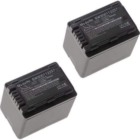 vhbw 2x Akku Ersatz für Panasonic VW-VBK180, VW-VBK360, VW-VBT380, VW-VBT190 für Videokamera Camcorder (4040 mAh, 3,6 V, Li-Ion)