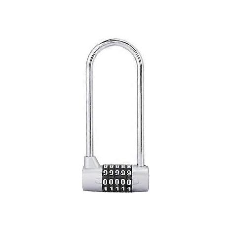 5-stelliges Zahlenschloss aus Aluminiumlegierung, U-förmiges Sicherheitsschloss mit Code, extra langes Schranktürschloss, Spindschloss, zurücksetzbares Zahlenschloss, Spindschloss für Fitnessstudio, S