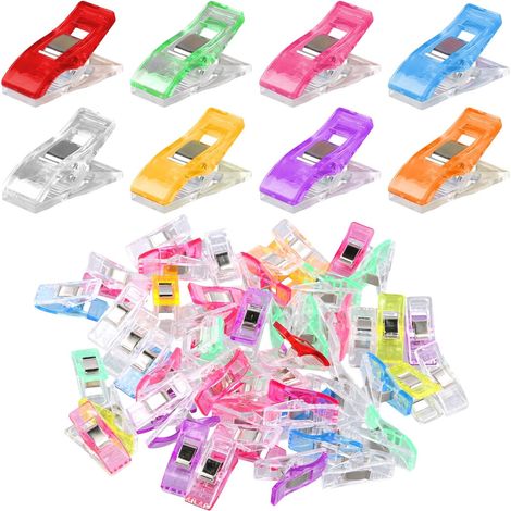 50 PCS Pince Couture Clip, Pinces en Plastique, Pinces à Tissu (1/5)