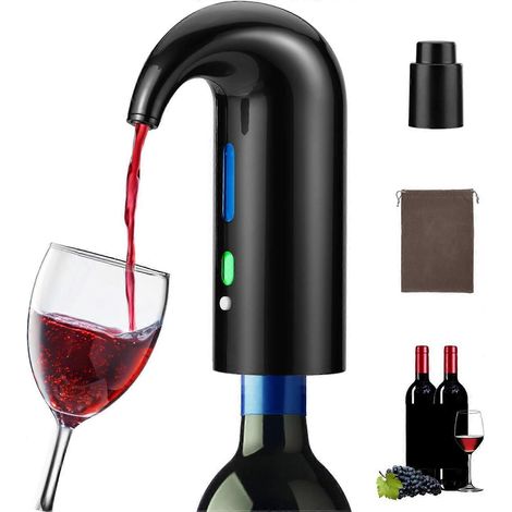 Aérateur de vin électrique, carafe à vin, meilleures ventes, accessoires pour vins rouges et blancs, aération, compatible avec tire-bouchon, idéal pour les amateurs débutants. (1/5)