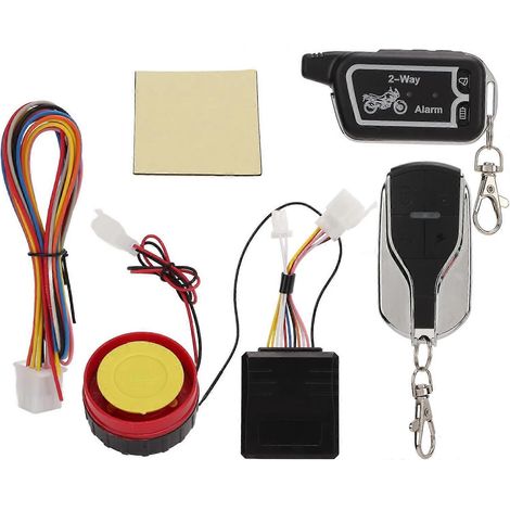 Sistema de alarma para motocicleta, sistema de alarma bidireccional con alerta sonora por vibración, pantalla LCD y control remoto antirrobo. (1/5)