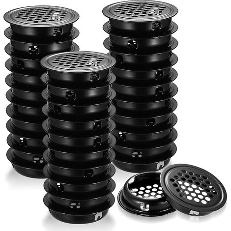 32pcs Stainless Steel Ventilation Grille 35mm Round Ventilation Mesh Holes Stainless Steel Round Air Vent Cover for Kitchen Bathroom Cabinets Furniture (1/5)