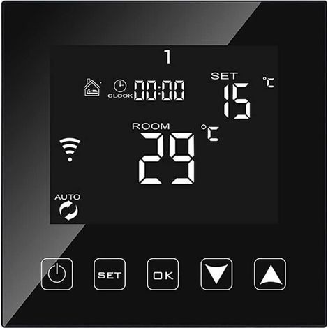 FENOPLASTICAIntelligent Thermostat WiFi Connecté pour Chaudiere/Chauffage au Sol à Eau 3A Filaire Alexa/Google Assistant/Tuya Smart Life APP Compatible, Thermostats d'ambiance Programmable Chaudière N