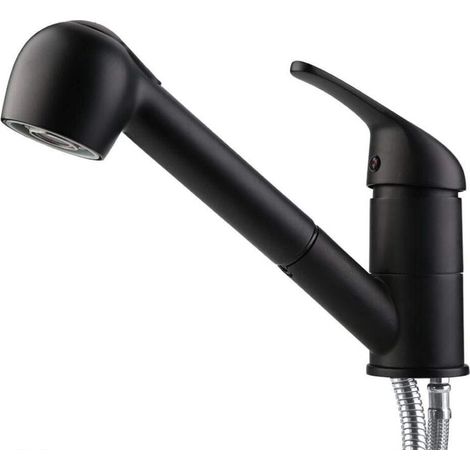 Qinlorgo Robinet d'eau de Cuisine, Robinet Multifonctionnel à la Maison de Robinet d'eau Froide d'évier de Cuisine(US Standard 3/8" C Or 9/6"-Peinture Noire) (1/4)