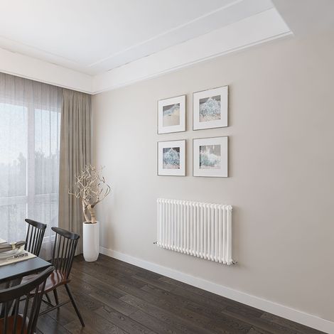 AICA 600x1010mm 2 Column Horizontal White Radiator Central Heating Cast Iron Style (1/4)