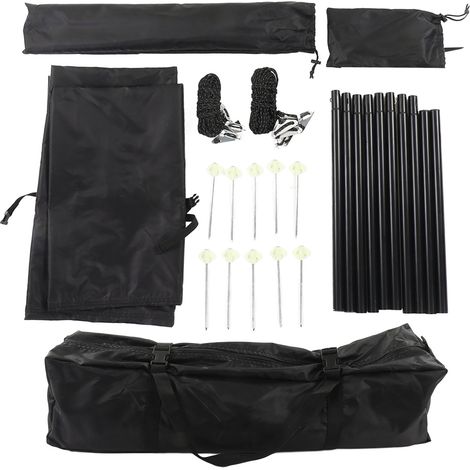 Pergola extérieure imperméable forme papillon ombrage total 300D PU5000mm noir pour jardin camping (1/5)