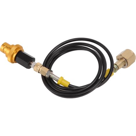 Kit tuyau adaptateur pour machine à soda 1,5m noir avec adaptateur rapide doré et adaptateur recharge bouteille CO2 W21.8 14 (1/5)
