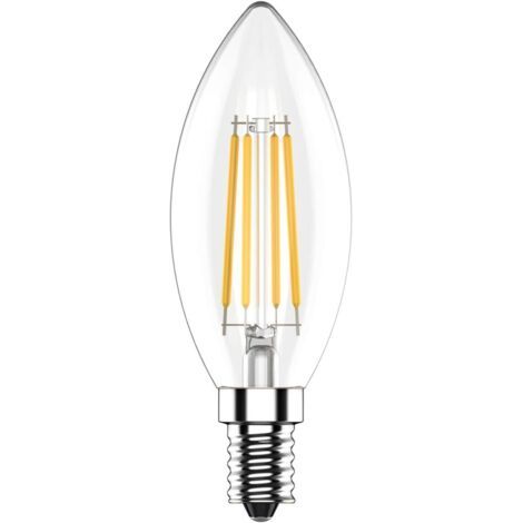 RHG Ampoules Bougie LED E14,4W Équivalent Ampoule Incandescente 40W,Blanc Chaud 2700K,400LM, CRI 80,Lot de 5 [Classe énergétique D] (1/5)
