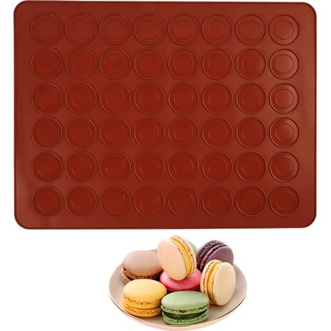 Grand Tapis de Cuisson en Silicone pour Macarons, 30 Alvéoles, Tapis Anti-Adhésif Alimentaire pour Pâtisserie, DIY, Biscuits, Meringues (1/5)