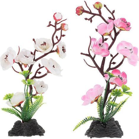 Lot de 2 décorations artificielles en forme de fleurs pour assiettes à sushis, style japonais.-22.00X5.50X5.50CM (1/3)