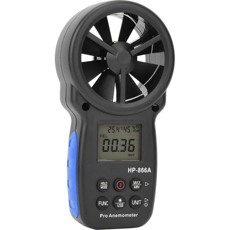 Anémomètre/indicateur de vent/thermomètre numérique portable HP-866A avec interface USB (1/5)