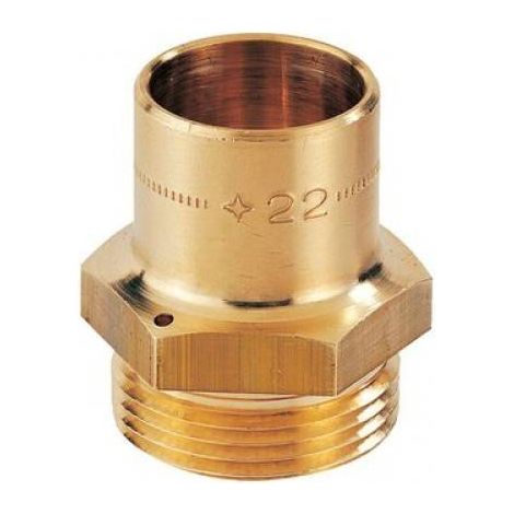Clesse:raccord gaznaturel/propane reseau raccord droit a braser sur tube cuivre Cal.20entree male 6/20Sortie:22x1