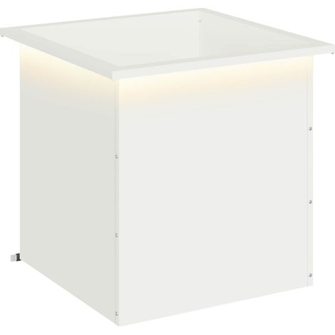 Garten-Pflanzkübel mit LED Weiß 50 × 50 × 48 cm Stahl vidaXL