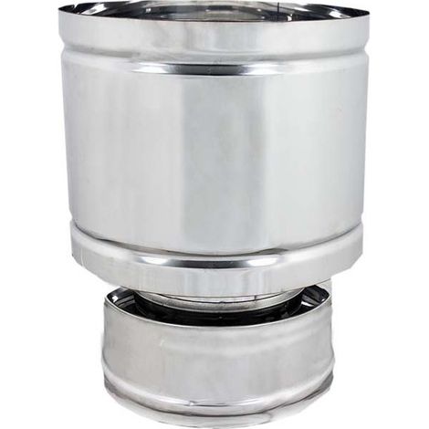 Fumaiolo da 250-300mm terminale tipo botte 4 venti inox aisi 304 doppia parete (1/4)