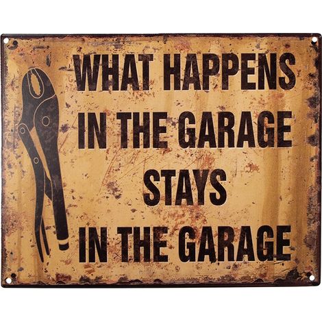 Plaque Murale Décorative Vintage en Fer Marron, Panneau avec Texte Style Rétro 25x20 cm - PANGIVO