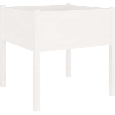 Maison Exclusive - Pflanzkübel Weiß 70x70x70 cm Massivholz Kiefer (1/5)