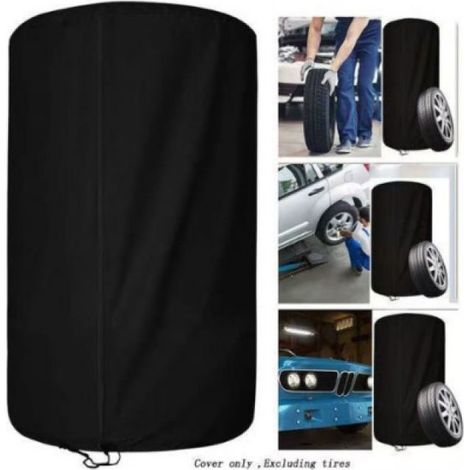 85x120 Cm Housse De Pneu, Housses Pneus Auto, Housse De Protection Pneu, Universel Housse De Pneu Universelle pour 4, Etanche à l'eau Sac De Pneu Anti-Poussière pour Pneus Sac De Rangement (Noir)