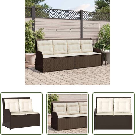 vidaXL Poly-Rattan - Gartenbank Braun Poly-Rattan (1/5)