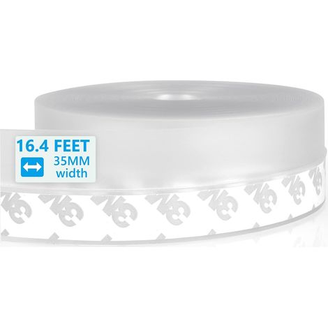 Striscia sigillante in silicone, guarnizione per porta 5 mx35 mm, fondo porta adesivo, guarnizione per porta doccia, cucina, WC  Impermeabile, antivento e antipolvere (trasparente) (1/5)