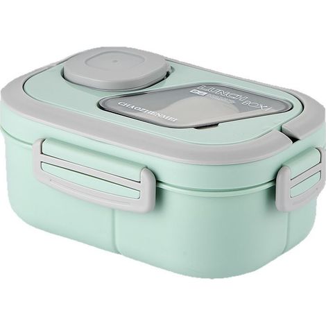Bento Lunch Box, Lunch Box Enfant Adulte Boîte 1200ml avec 3 Compartiments, Anti-Fuite Lunchbox, pour Lave-vaisselle,École Pique-Nique Travail  (Vert)
