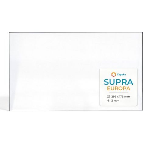 Vitre Supra EUROPA - Verre Rectangle pour poêle à bois - 299 x 176 mm (L1 x H1) - 3 mm (1/5)