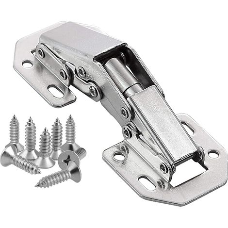Bisagras de puerta atornilladas, 8 piezas, bisagras de cocina de 90°, bisagras de puerta de 90°, bisagras atornilladas para puertas de gabinetes y muebles con tornillos de acero inoxidable de 4 pulgad (1/5)