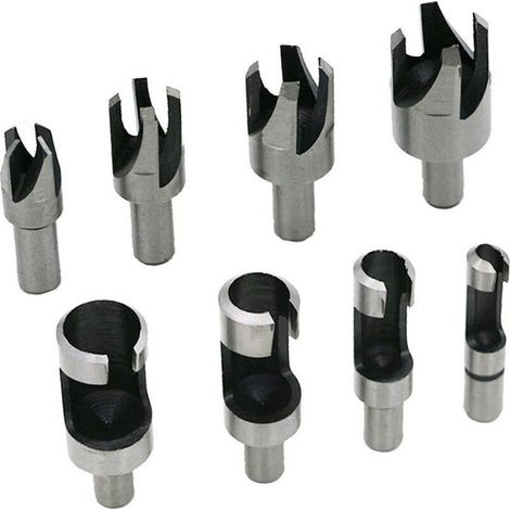 Set di utensili per il taglio del sughero FOREHILL da 8 pezzi: punte per il taglio del sughero da 6 mm/10 mm/13 mm/16 mm con punte coniche e artigli