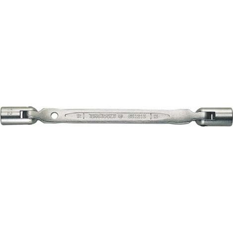 Llaves de doble boca articuladas                 Tamaño 10 x 13 mm D1 14.5 mm D2 18.2 mm L 213 mm (1/2)