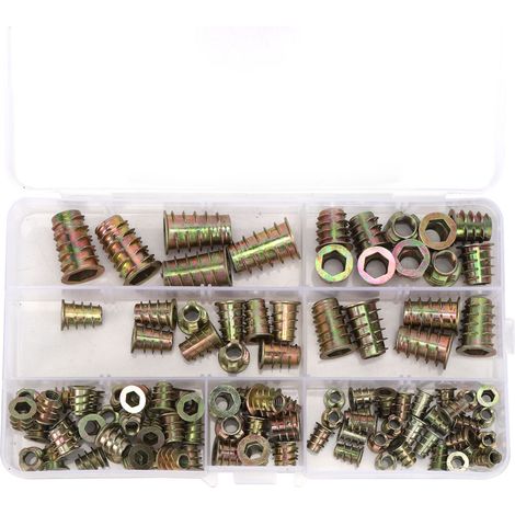 WJ-30011 100 Stück Sechskant-Gewindemuttern für Holzmöbel M4/M5/M6/M8/M10 (1/5)