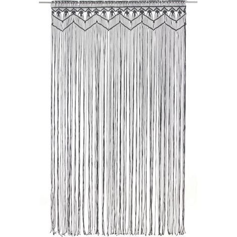 Maison Exclusive - Makramee Vorhang Anthrazit 140x240 cm Baumwoll (1/5)