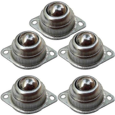 Lot de 5 roues universelles pour robot, volant à billes en acier, volant rond universel pour voiture, volant universel pour robots et modélisme (argenté) (1/5)