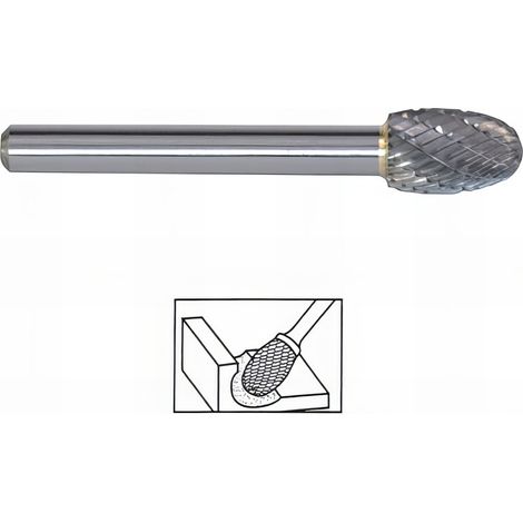 Fraise Lime carbure Ovale dents croisées mm - Diamètre 6 mm mm