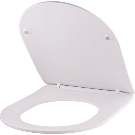 Asiento de inodoro universal blanco con clip/fácil limpieza - asiento de inodoro extraplano con cierre suave en forma de D NOYON & THIEBAULT (1/5)