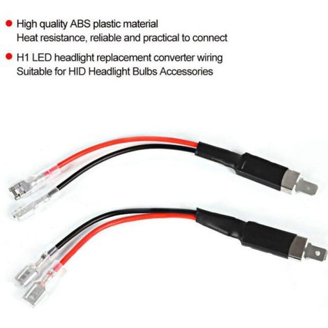 Câble De Conversion H1 - Adaptateur Support Câblage Pour Ampoules Phare LED - 2 Pièces (1/4)