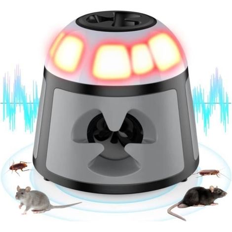 Ultrason Souris et Rats, Repulsif Souris Ultrasons 360° Anti Souris avec Lumière LED Appareil Ultrason pour Nuisible Rongeurs Plug (1/4)
