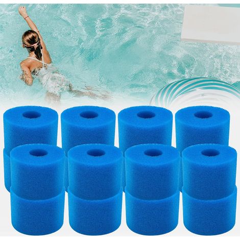 Cartouche filtrante en éponge réutilisable de type S1 pour piscine Intex. Filtre en mousse lavable pour piscines extérieures et jardin. Lot de 16 filtres S1. (1/5)