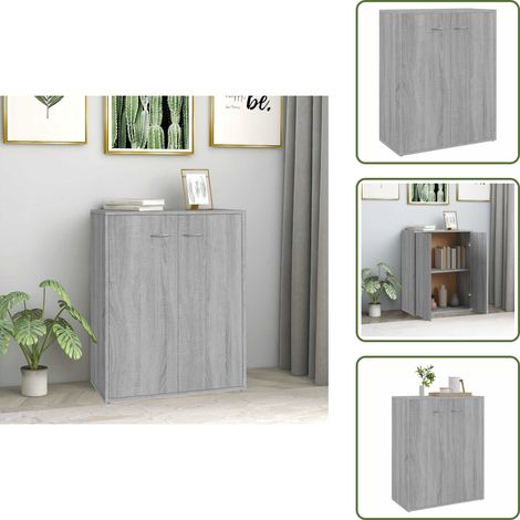 Aparador moderno - vidaXL Aparador de madera contrachapada gris Sonoma 60x30x75 cm - Aparador decorativo