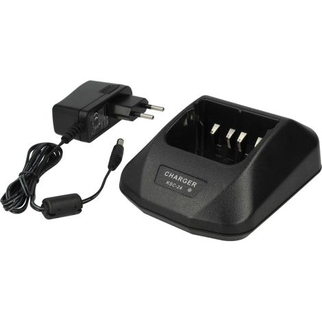 vhbw Ladegerät kompatibel mit Kenwood TK-2100, TK-2107, TK-2102 Funkgerät-Akkus - Ladestation + Netzteil, 9,4 V, 0,4 - 0,8 A
