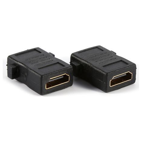 Plaque murale double port HDMI plaqué or avec Ethernet pour home cinéma, lecteur DVD et TV. (1/5)
