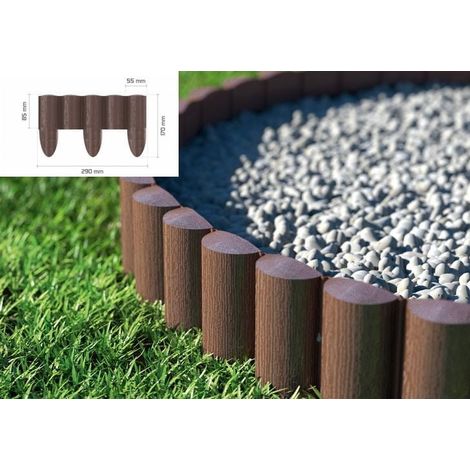 CELLFAST Borde para Jardín Bordura Elástico Resistente A Los Rayos UV Las Heladas con Una Altura De 95 mm Longitud De 2,4 m