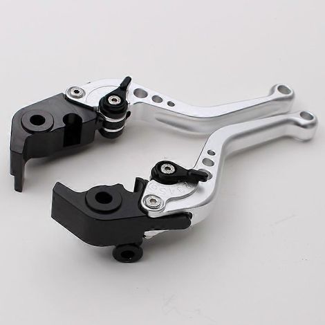 Convient aux motos Ducati 950 Multistrada/S, leviers de frein, klaxon et poignées de guidon en alliage d'aluminium modifié (poignées courtes argentées). (1/5)