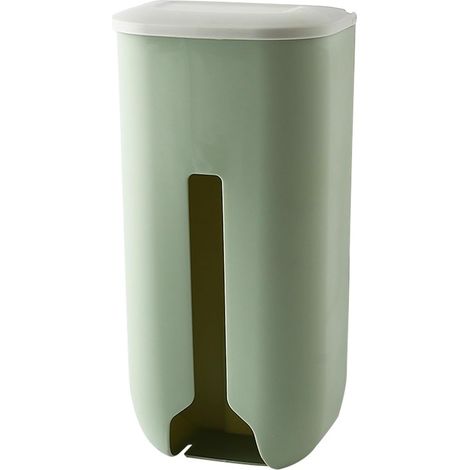 1 - Support Sac Plastique - Distributeur Mural - Acier Inoxydable - Ouverture Inférieure Visible Pour Cuisine Garage Bureau Vert 25x15cm (1/5)