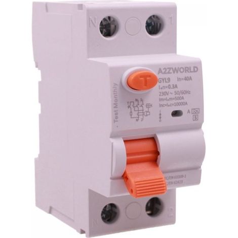RCCB Interruttore Differenziale Selettivo Tipo S Classe A 300mA/0.3A 1P+N 2M 10kA AC 230V IP20, GYL9, Corrente Disponibili 25A 40A 63A 100A (40A)