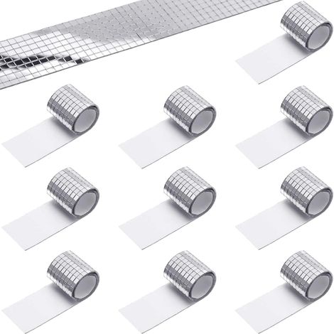 4800 Pièces Miroirs Auto-Adhésifs Carreaux de Mosaïque, Autocollant Mural Miroir en Verre, Autocollants Carrés en Mosaïque de Verre Mini Autocollants Miroir pour DIY Disco Party DIY Decor (5 x 5 mm)